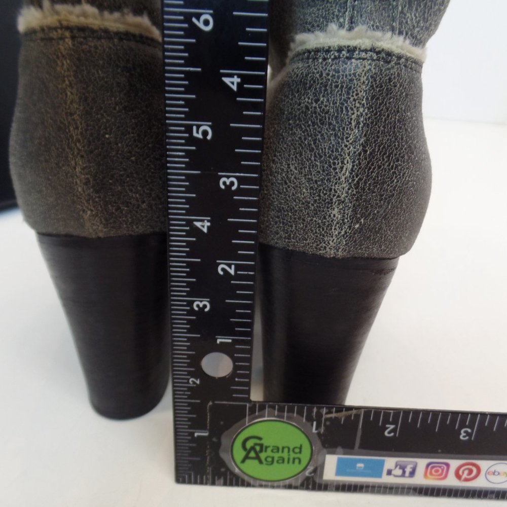 Classy Chanel Ankle Leather Booties/Shooties Shearling Lined Made in Italy 39.5 - Picture 13 of 15